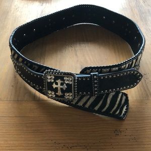 Nacona Zebra and Bling Western Belt